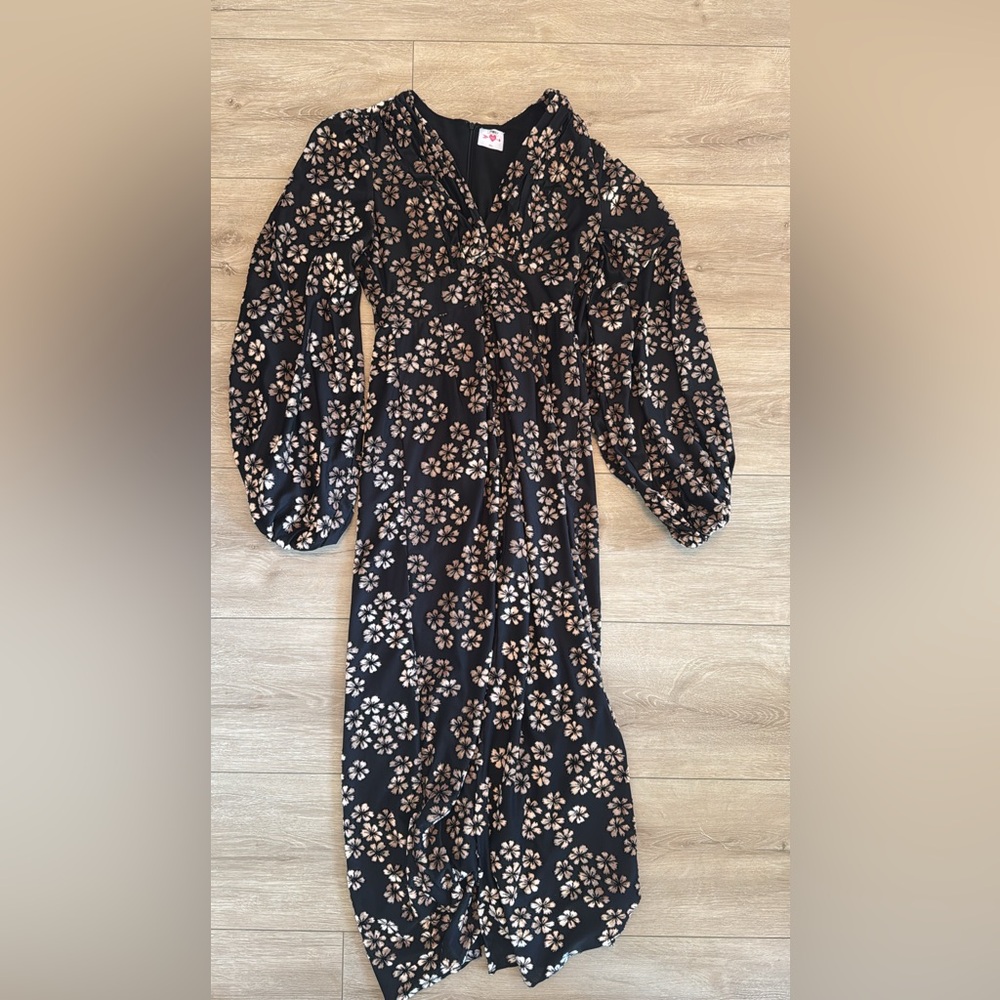 Buddy Love Black Long-Sleeve Floral Maxi Dress